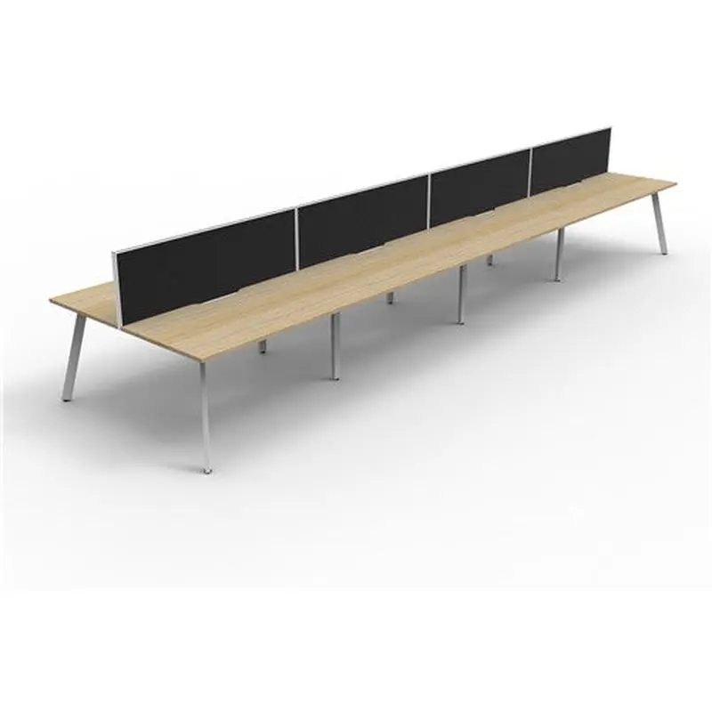 Rapidline Eternity Workstation Double Sided 8 Person   Screen 7200Wx1530Dx1200mmH Oak/White