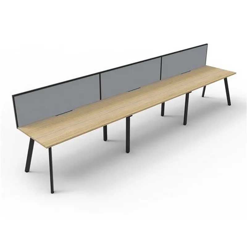 Rapidline Eternity Workstation Single Sided 3 Person   Screen 3600Wx750Dx1200mmH Oak/Black