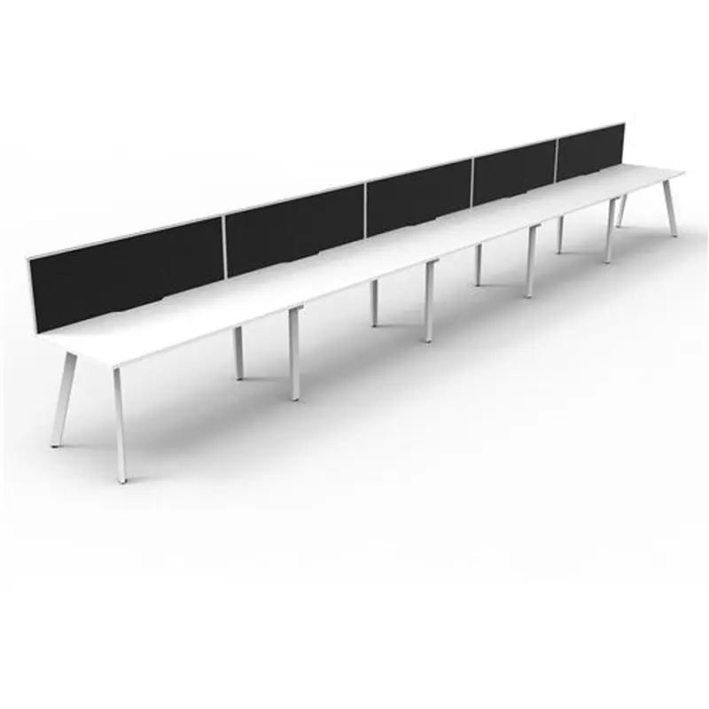 Rapidline Eternity Workstation Single Sided 5 Person   Screen 6000Wx750Dx1200mmH White/White