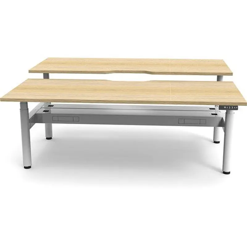 Rapidline Halo  Back to Back Workstation   Cable Tray 2 Person 1500mmW Oak/White