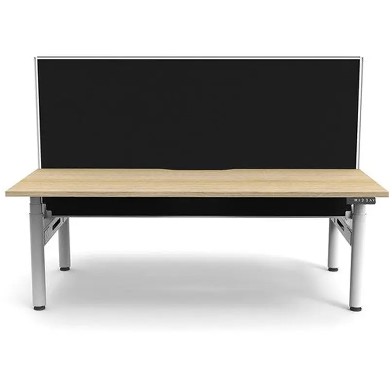 Rapidline Halo  Back to Back Workstation   Screen 2 Person 1800mmW Oak/White