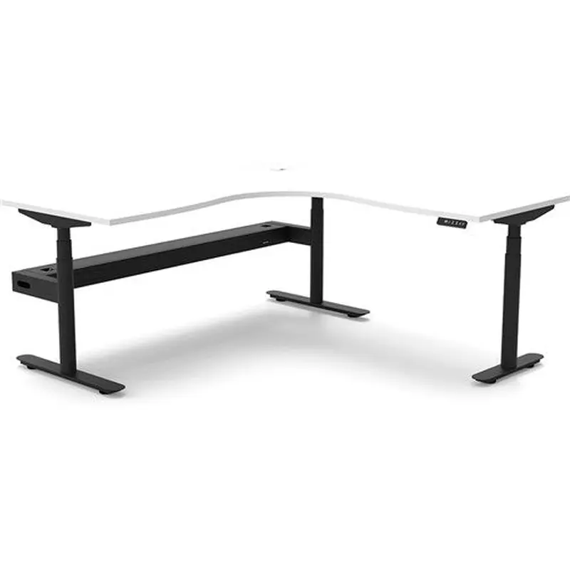 Rapidline Halo  Corner Workstation   Tray 1500/1500W x 750D x 1270mmH White/Black