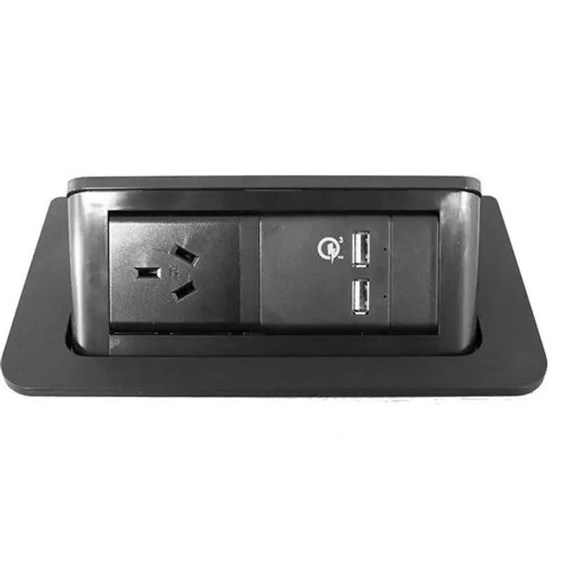 Rapidline Pop-Up Power Module 1 GPO   2 USB Black