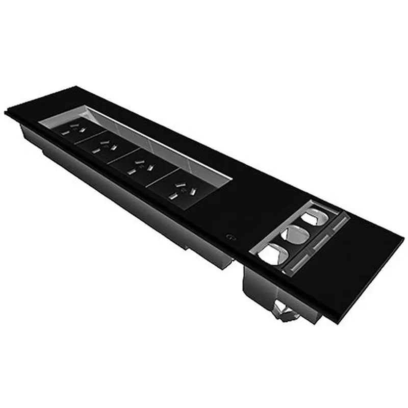 Rapidline Table Surface Mounted Flip Box 4 GPO   3 Data Provisions Black