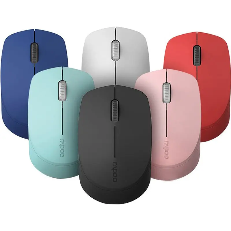 RAPOO M100 2.4GHz & Bluetooth 3 / 4 Quiet Click Wireless Mouse Black - 1300dpi Connects up to 3 Devices, 9 months Battery Life