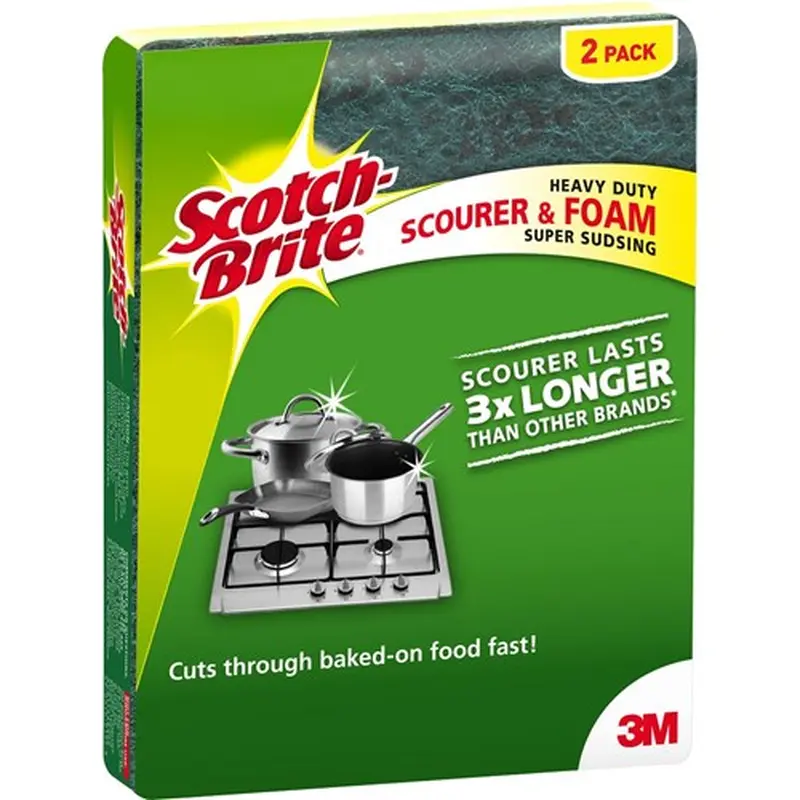 Scotch-Brite Heavy Duty Scourer & Foam Scrub Pack Of 2