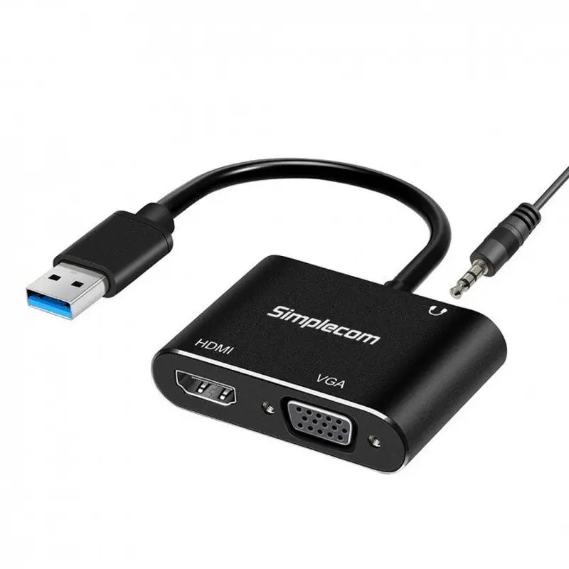 Simplecom DA316A USB to HDMI   VGA Video Card Adapter with 3.5mm Audio