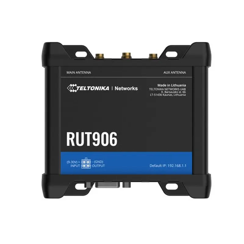 Teltonika RUT906 Industrial Cellular Router, Dual-SIM Cellular 4G LTE, WAN Failover, with 4x Ethernet Ports, PSU included