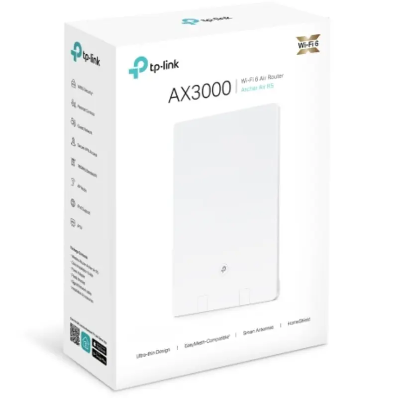 TP-Link Archer Air R5 AX3000 Dual-Band Wi-Fi 6 Air Router, 574 Mbps at 2.4 GHz   2402 Mbps at 5 GHz, 8mm Ultra-thin Shell, Multiple Installation Desig