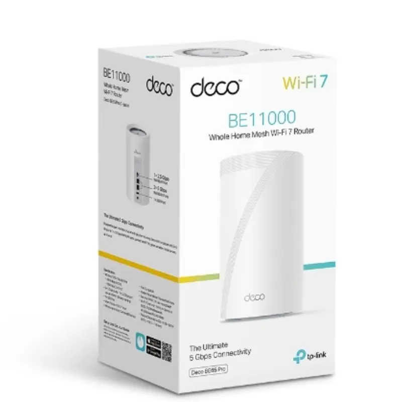 TP-Link Deco BE65 Pro(1-pack) BE11000 Whole Home Mesh WiFi 7 System ,  688 Mbps at 2.4 GHz   4320 Mbps at 5 GHz   5760 Mbps at 6 GHz