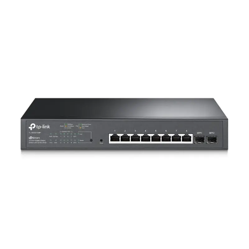 TP-Link SG2210MP 10-Port Gigabit Smart Switch with 8-Port PoE  1xFan 14.9Mpps Support Omada SDN, 802.1p CoS/DSCP QOS, IGMP Snoop Rack Mountable