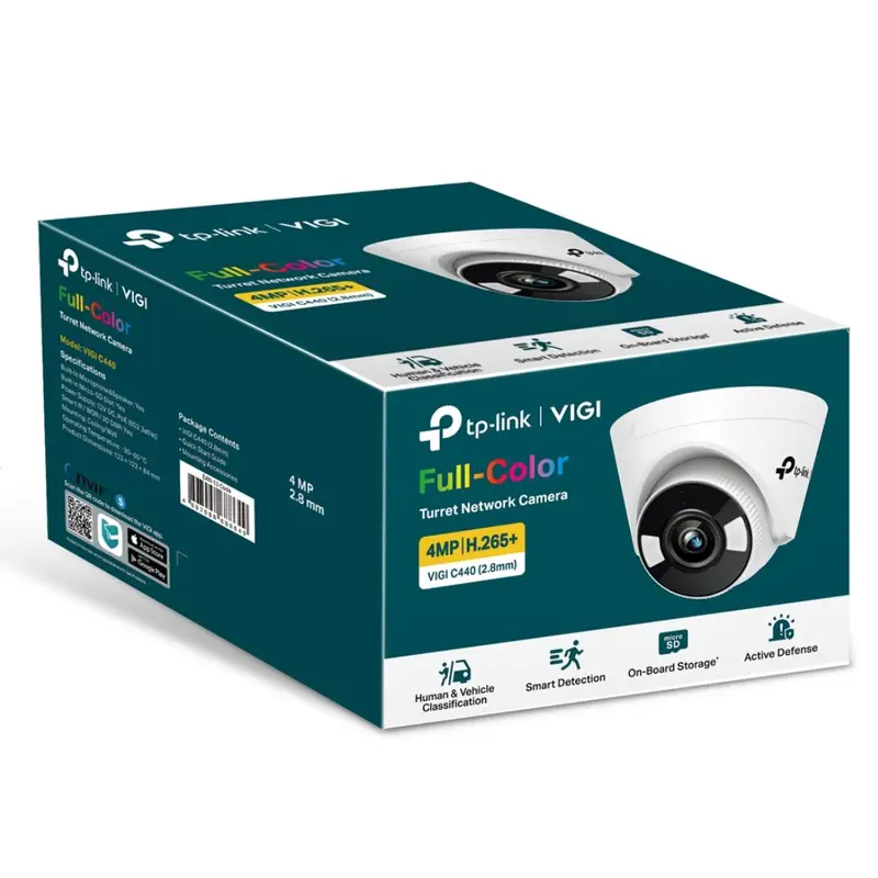 TP-Link VIGI 5MP C450(2.8mm)  Full-Colour Turret Network Camera 2.8mm Lens, Smart Detection, 2YW