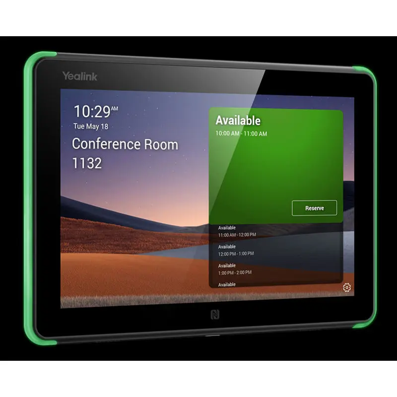 Yealink Roompanel Android based Scheduling Panel 8-inch, flush mount kit for wall or glass, 20 Tilt, PSU included, Yealink Platform, Microsoft Teams,
