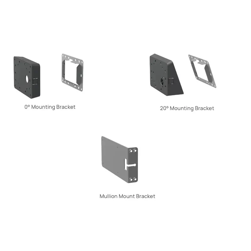 Yealink RoomPanel Mount Kits, Device Compatibility RoomPanel, 0 Mounting Bracket, 20 Mounting Bracket, Mullion Mount Bracket