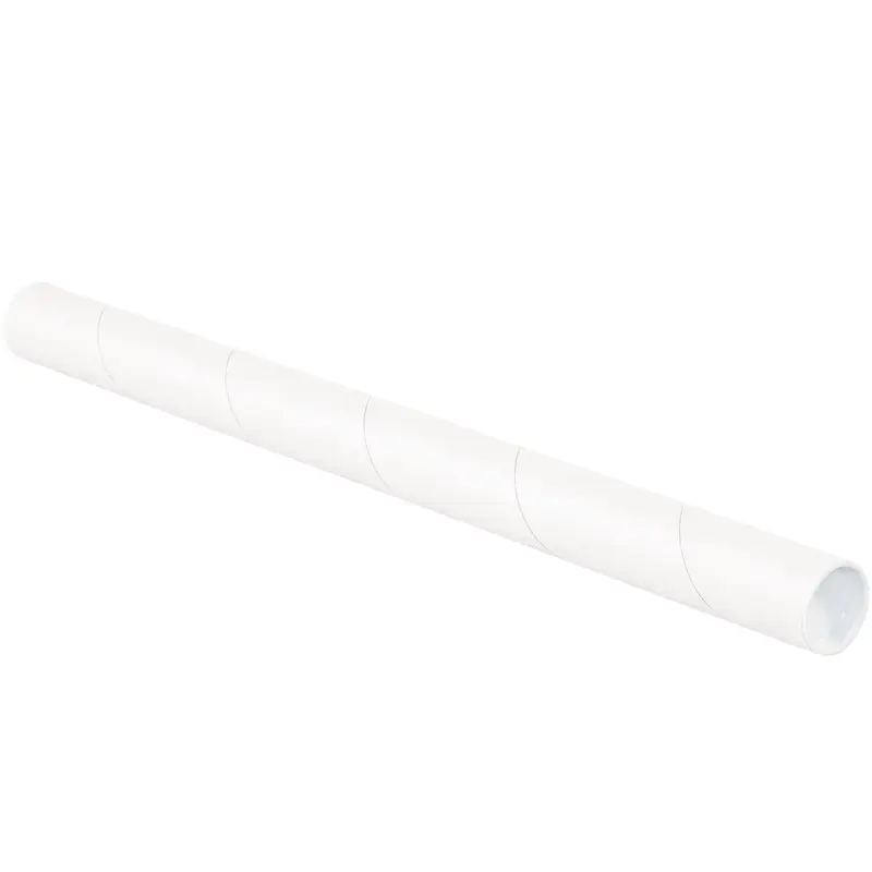 1 1/2 x 30" White Tubes with Caps (P1530W) Case Of 50