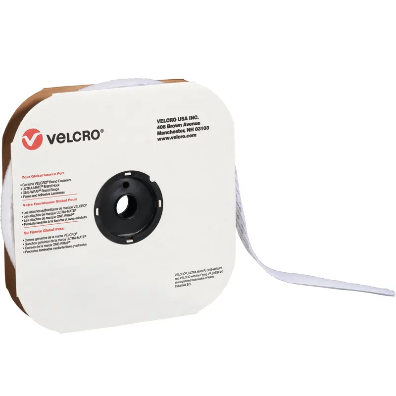 1 1/2" x 75' - Loop - White VELCRO Brand Tape - Individual Strips (VEL161) Each