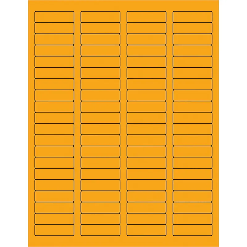 1 3/4 x 1/2" Fluorescent Orange Rectangle Laser Labels (LL170OR) Case Of 8000