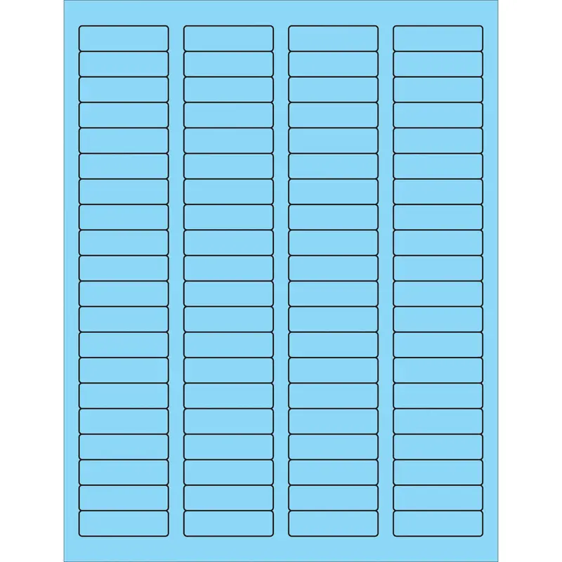 1 3/4 x 1/2" Fluorescent Pastel Blue Rectangle Laser Labels (LL170BE) Case Of 8000