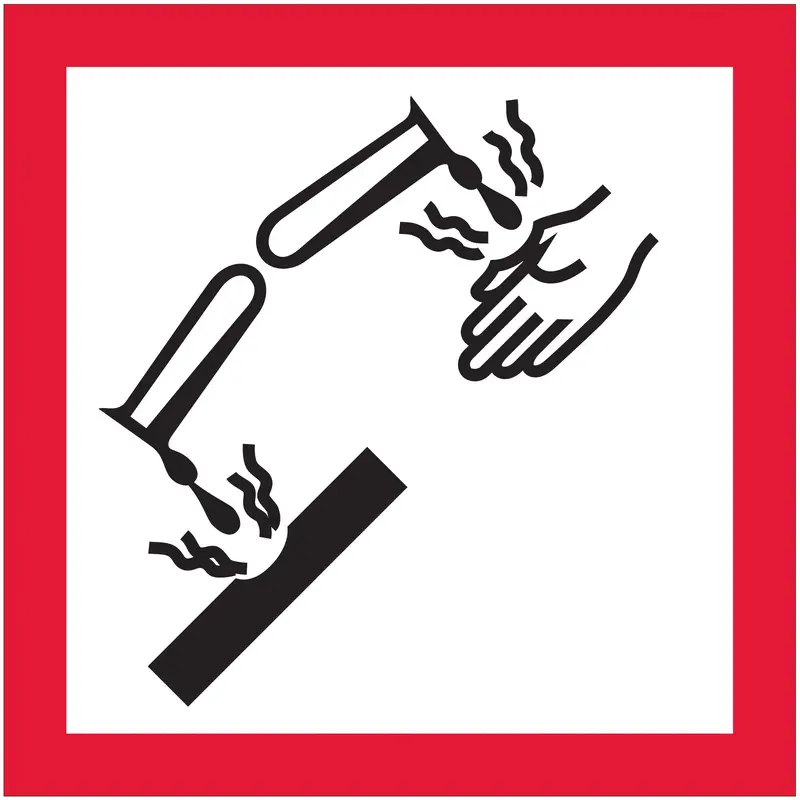 1 x 1" Pictogram - Corrosion Labels (DL4144) Roll Of 500