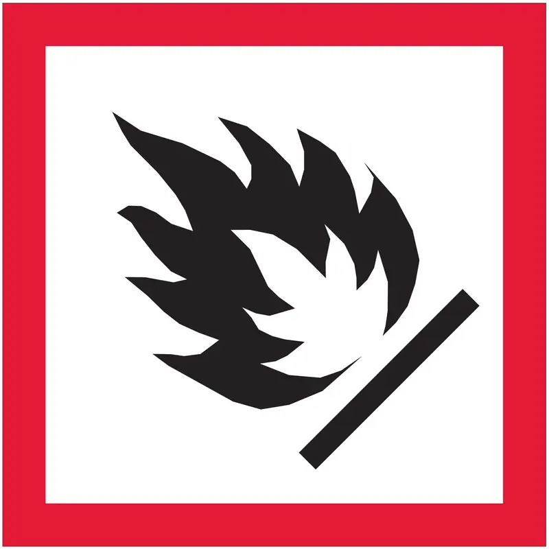 1 x 1" Pictogram - Flame Labels (DL4141) Roll Of 500