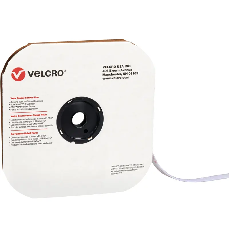 1/2" x 75' - Loop - White VELCRO Brand Tape - Individual Strips (VEL157) Each