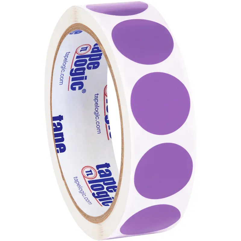 1" Purple Inventory Circle Labels (DL611M) Roll Of 500