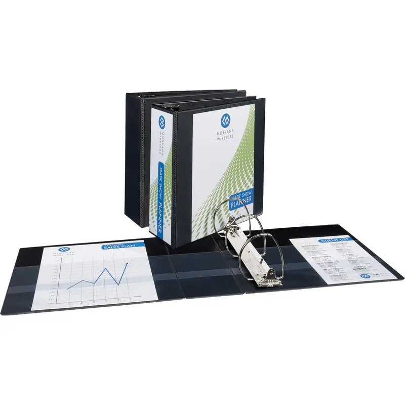 Avery® Slant-Ring View Binders, 4" Capacity, 11" x 8-1/2", 3/BD, Black (AVE09800BD) Pack of 3