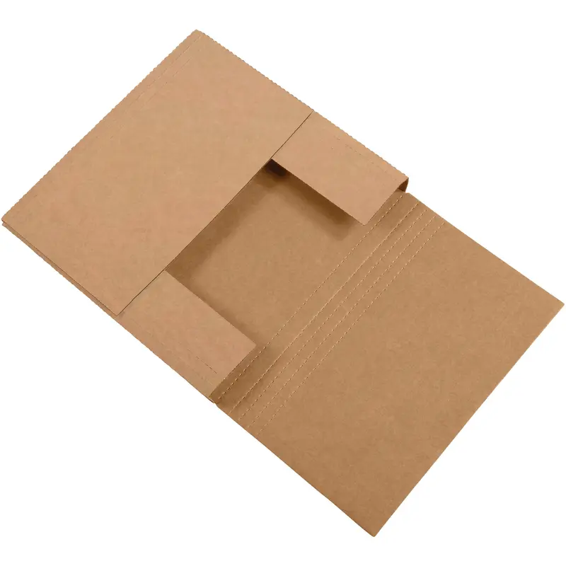 12 1/2 x 12 1/2 x 2 1/2" Kraft Easy-Fold Mailers (M12122K) Bundle Of 50