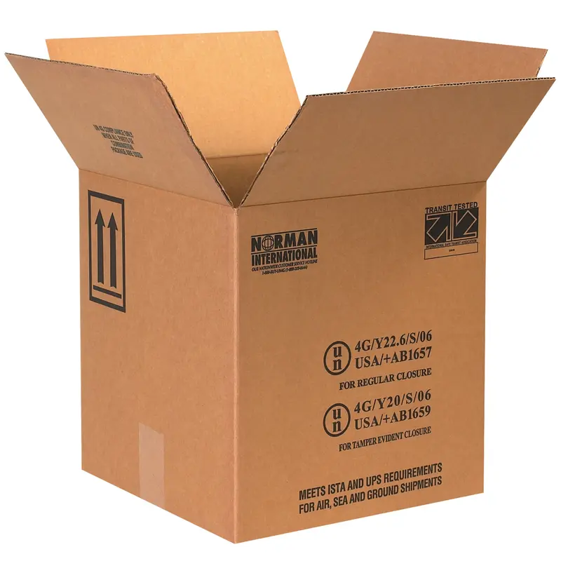 12 1/4 x 12 1/4 x 12 3/4" 4 - 1 Gallon Plastic Jug Haz Mat Boxes (HAZ1052) Bundle Of 20