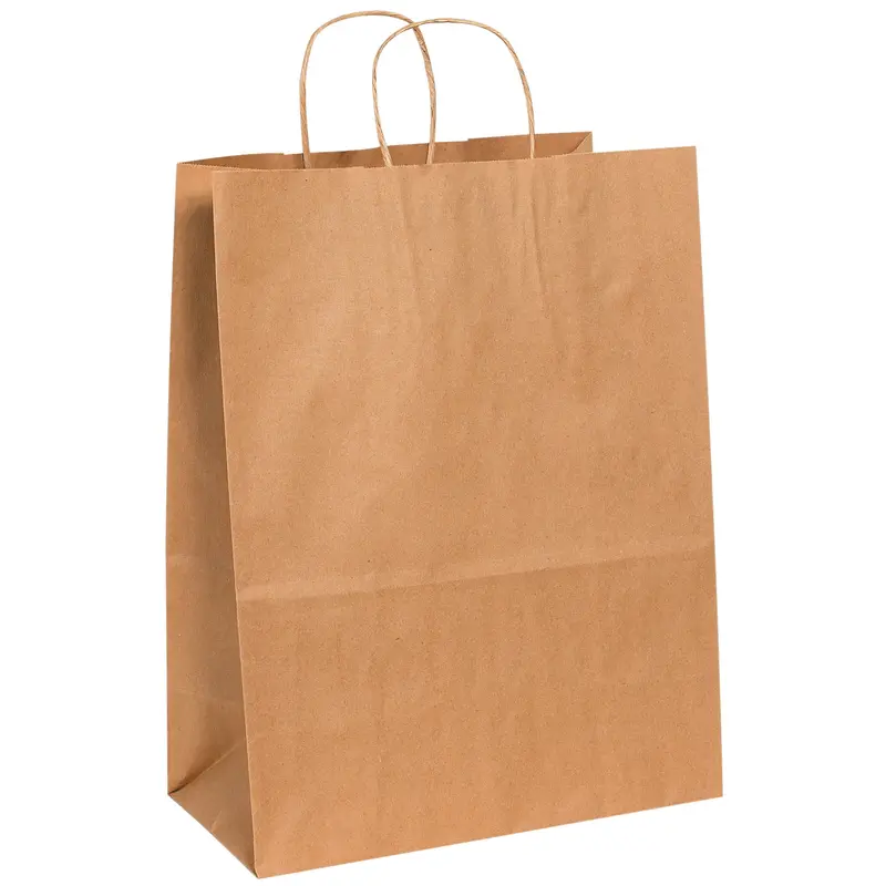 13 x 7 x 17" Kraft Paper Shopping Bags (BGS106K) Case Of 250