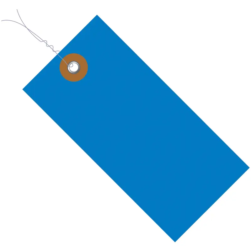 2 3/4 x 1 3/8" Blue Tyvek Pre-Wired Shipping Tag (G14013A) Case Of 100