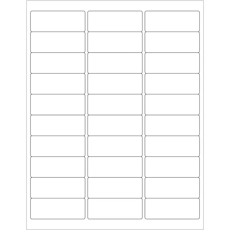 2 5/8 x 1" White Removable Rectangle Laser Labels (LL262) Case Of 3000