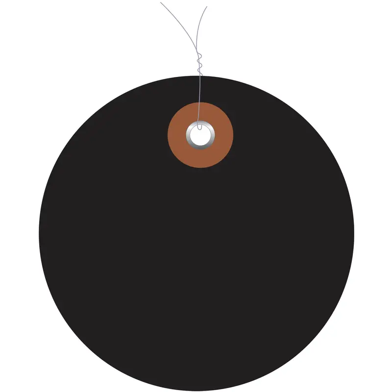 2" Black Plastic Circle Tags - Pre-Wired (G26065W) Case Of 100