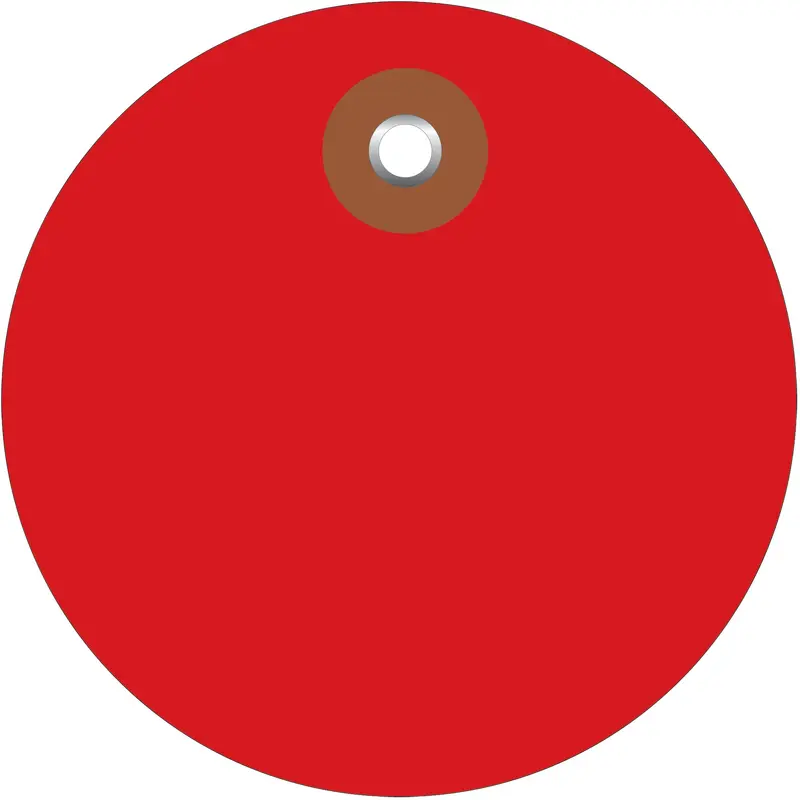 2" Red Plastic Circle Tags (G26070) Case Of 100