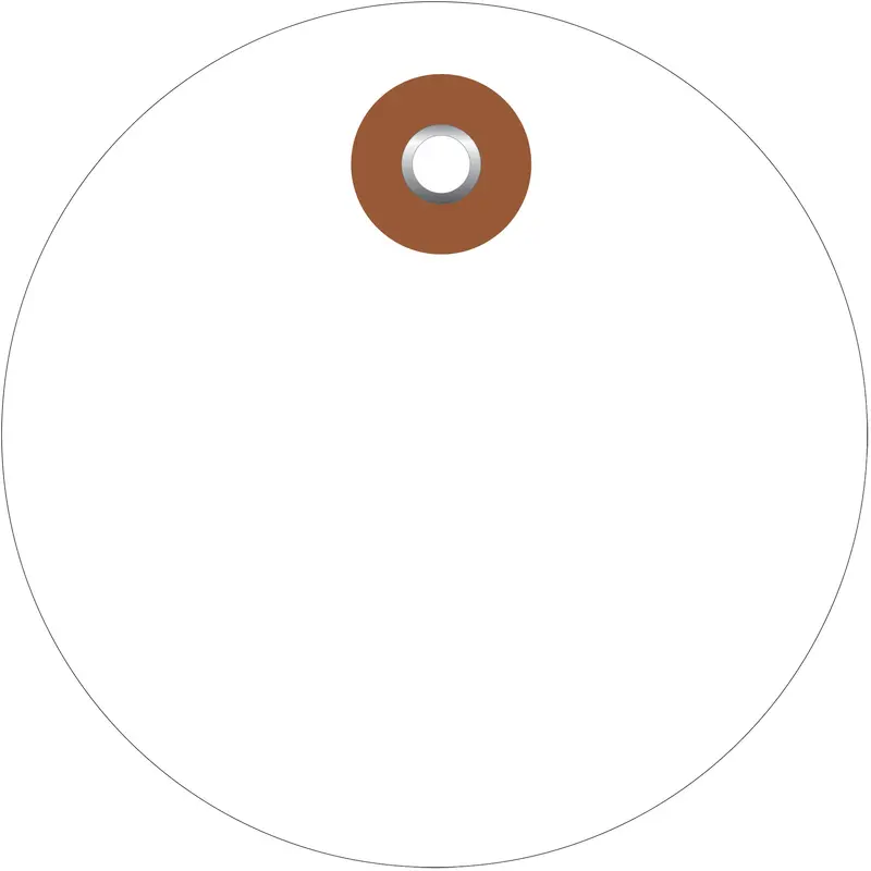 2" White Plastic Circle Tags (G26064) Case Of 100