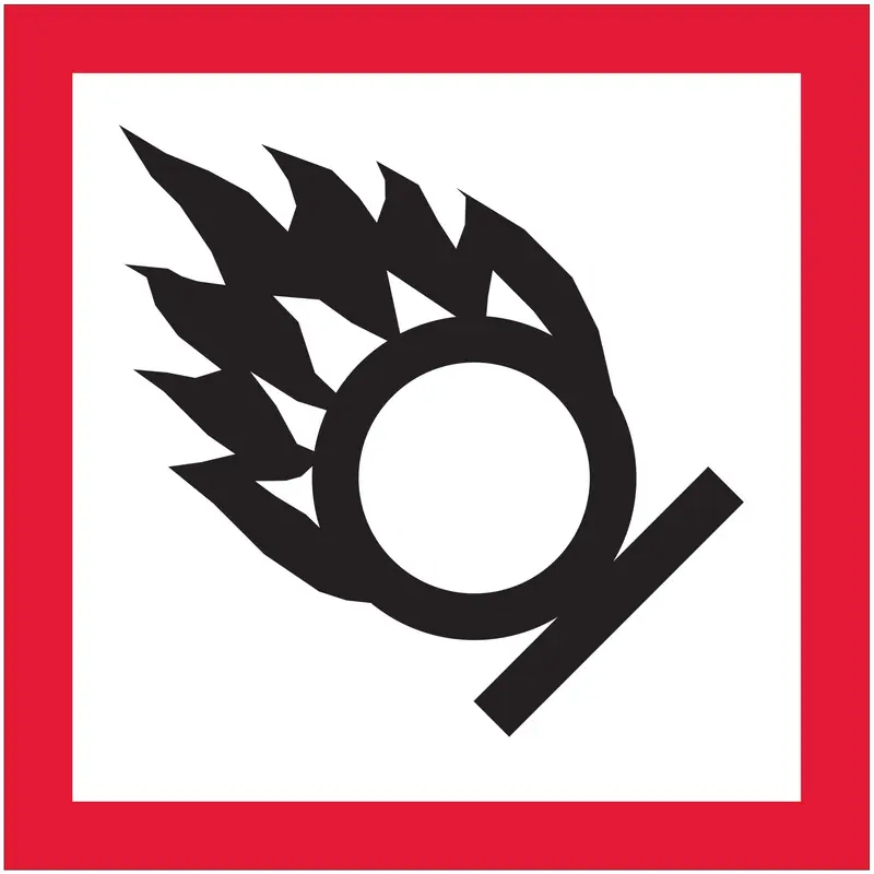 2 x 2" Pictogram - Flame Over Circle Labels (DL4246) Roll Of 500