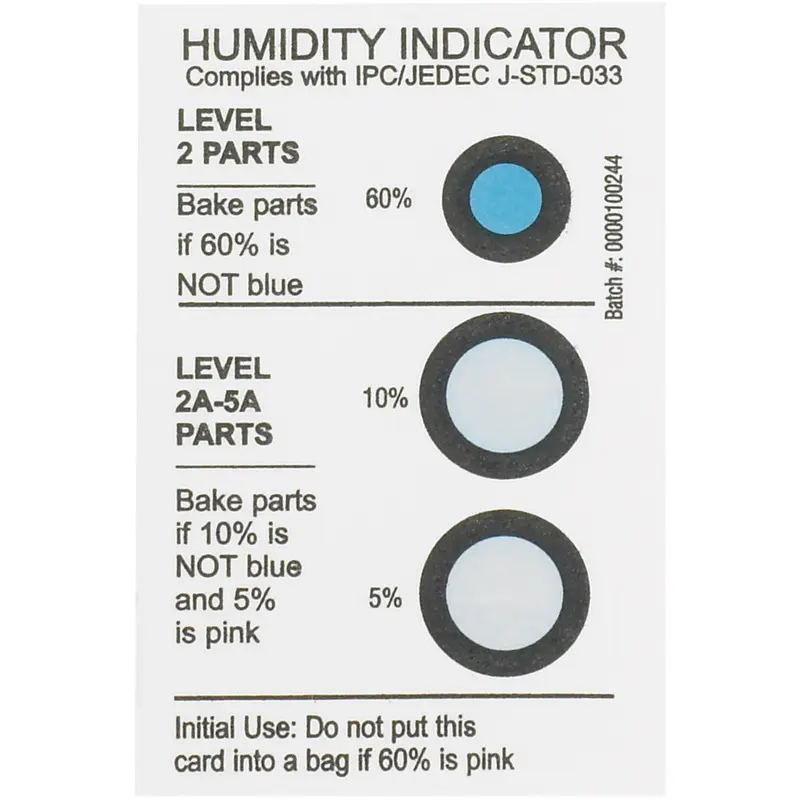 2 x 3" 5-10-60% Humidity Indicators (DES162) Case Of 125