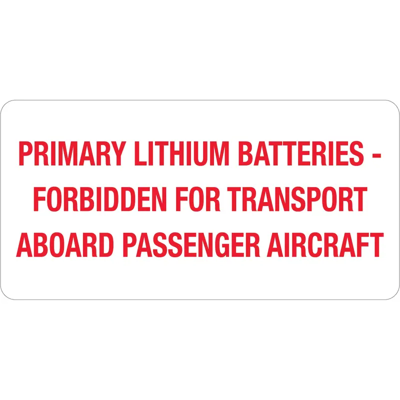 2 x 4" - "Primary Lithium Batteries" Labels (DL1375) Roll Of 500