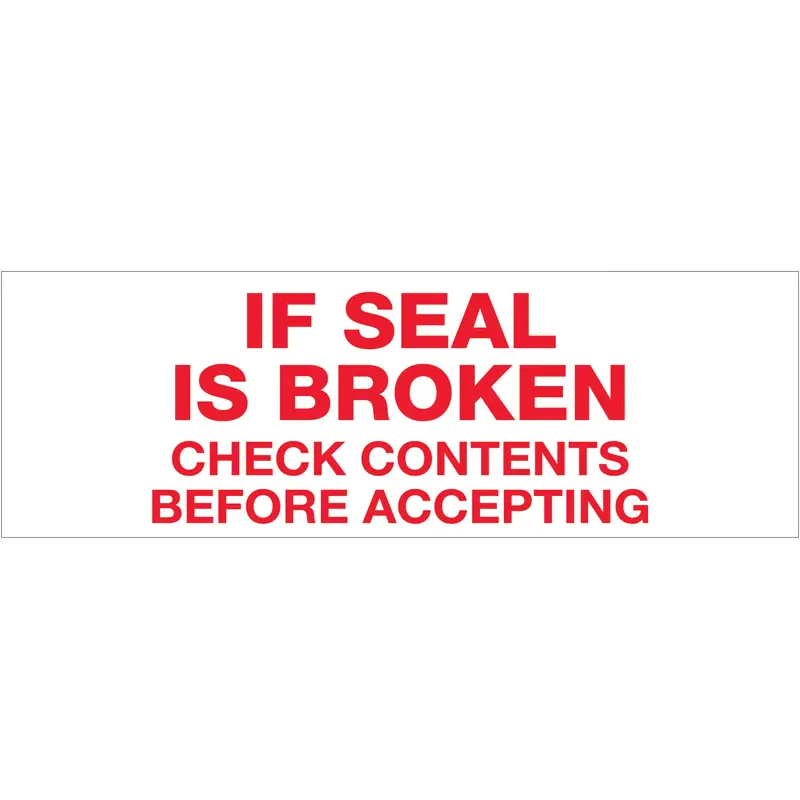 2" x 55 yds. - "If Seal Is Broken..." (6 Pack) Tape Logic Messaged Carton Sealing Tape (T901P166PK) Case Of 6