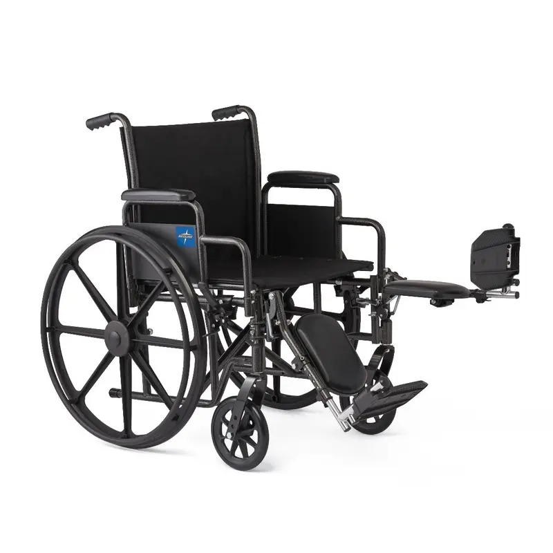 20" Wide K1 Basic Nylon Wheelchair with Swing-Back Desk-Length Arms and Elevating Leg Rests, 1 EA (K1206N22E) Each