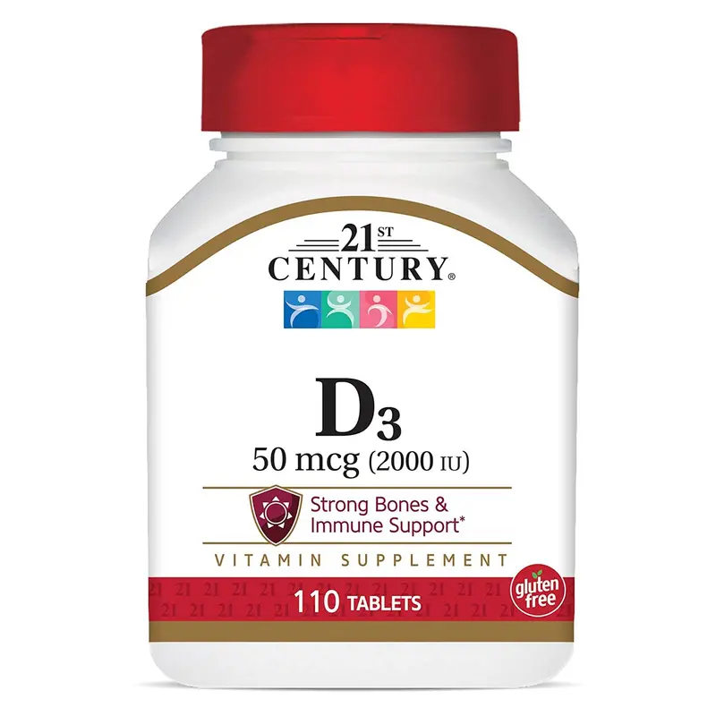21st Century Vitamin Supplement Vitamin D 2,000 IU Strength Tablet 110 per Bottle (852701_BT) 1/BT