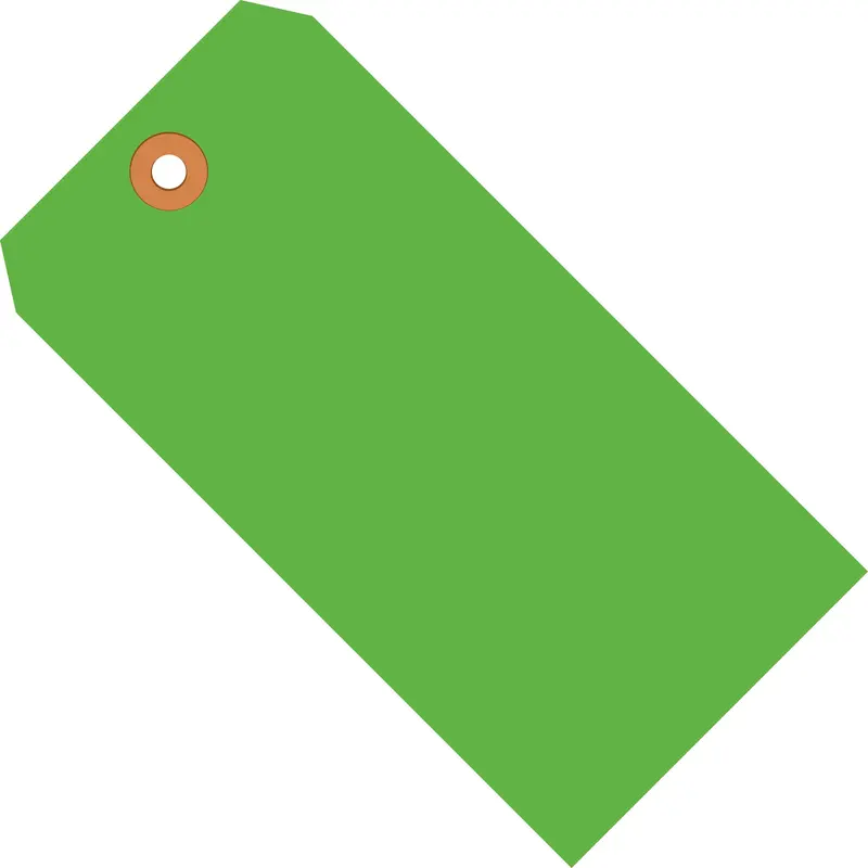 3 1/4 x 1 5/8" Fluorescent Green 13 Pt. Shipping Tags (G12021B) Case Of 1000