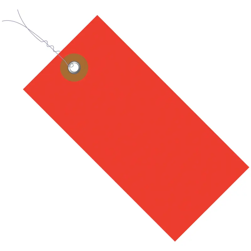 3 3/4 x 1 7/8" Red Tyvek Pre-Wired Shipping Tag (G14033D) Case Of 100