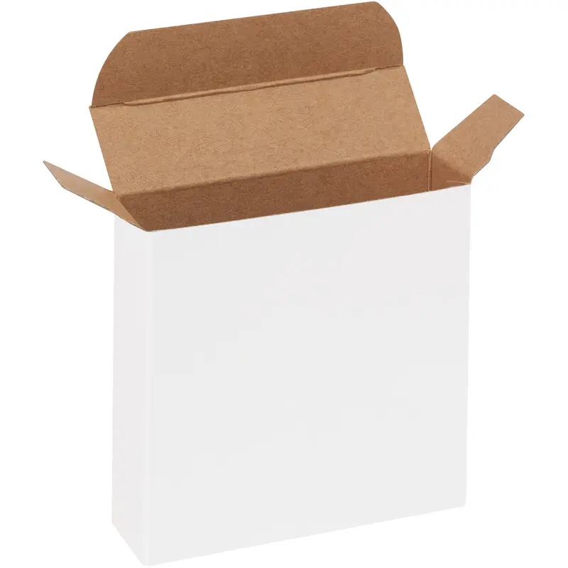 3 5/8 x 1 x 3 5/8" White Reverse Tuck Folding Cartons (RTC33W) Case Of 1000