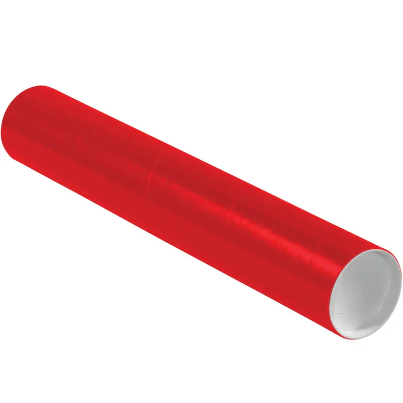 3 x 18" Red Tubes with Caps (P3018R) Case Of 24
