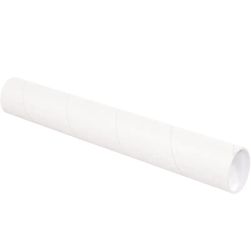 3 x 36" White Tubes with Caps (P3036W) Case Of 24