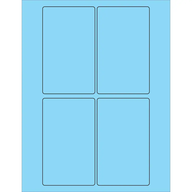 3 x 5" Fluorescent Pastel Blue Rectangle Laser Labels (LL175BE) Case Of 400