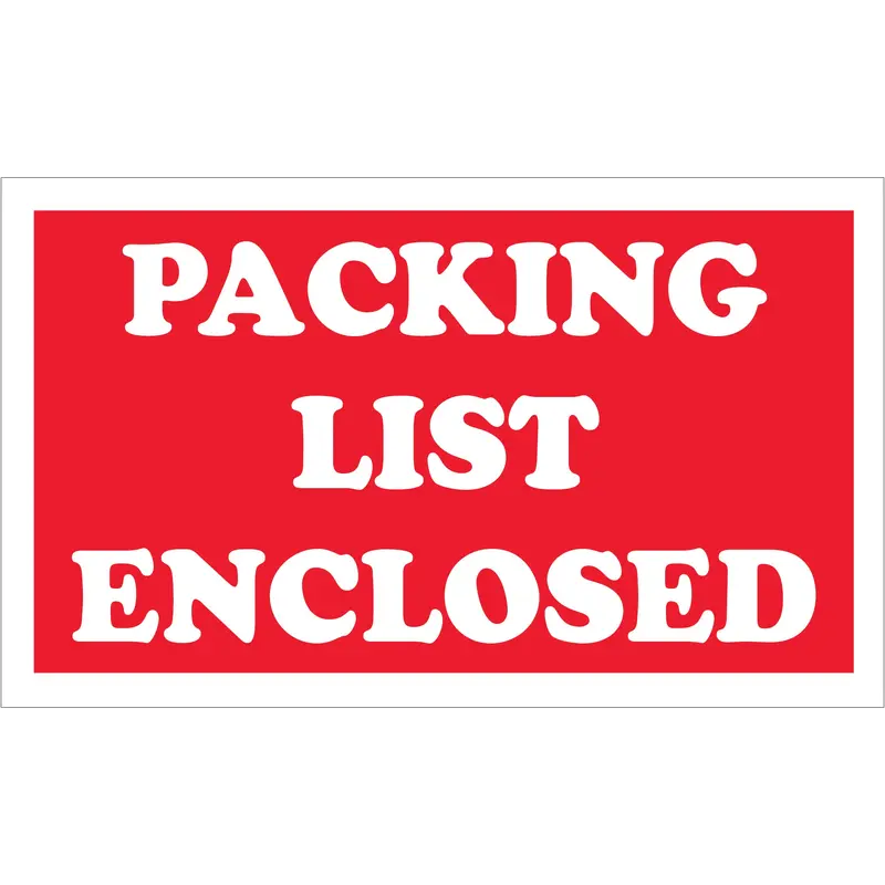 3 x 5" - "Packing List Enclosed" Labels (SCL538) Roll Of 500