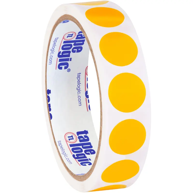 3/4" Circles - Fluorescent Orange Removable Labels (DL1388FO) Roll Of 500
