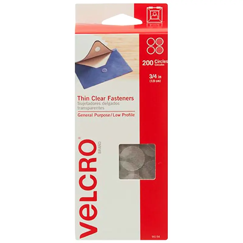 3/4" Dots - Clear VELCRO Brand Tape - Combo Pack (VEL151) Case Of 200